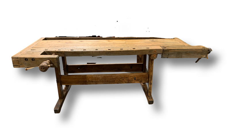 Vintage  European Carpenters Woodworking  Workbench 1920s #4362