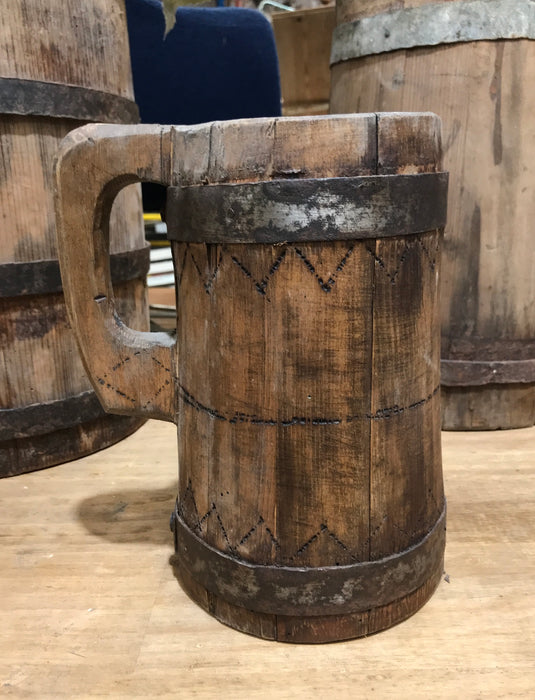 Vintage  European Wooden Pitcher #3607B