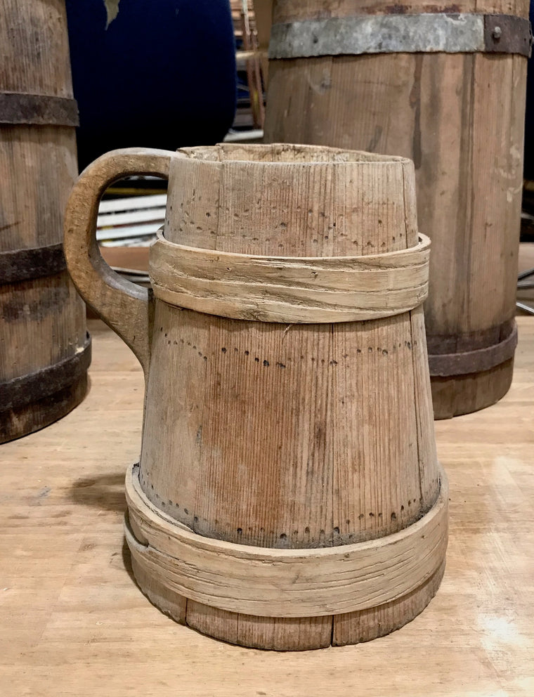 Vintage  European Wooden Pitcher #3607C