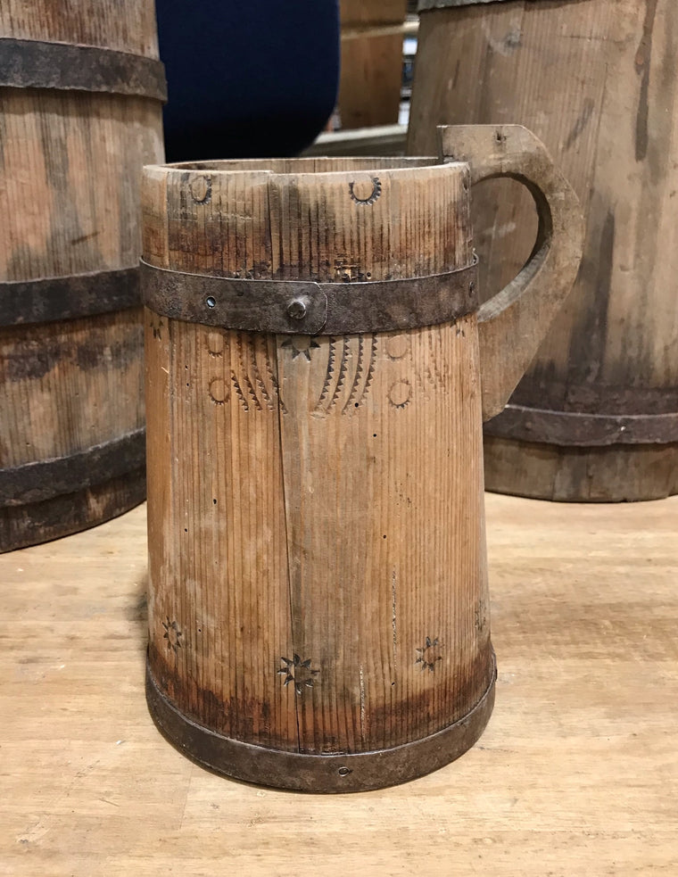 Vintage  European Wooden Pitcher #3607D