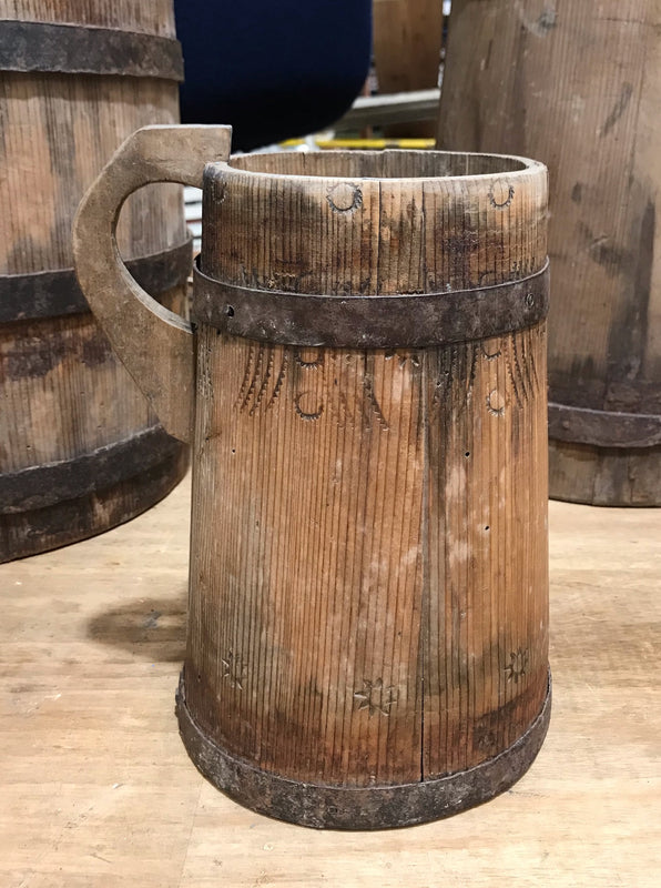 Vintage  European Wooden Pitcher #3607D