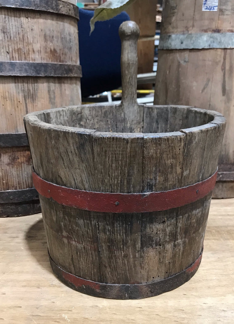 Vintage  European Wooden Bucket #3608