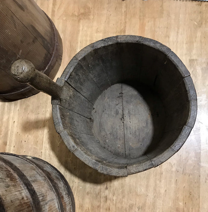 Vintage  European Wooden Bucket #3608