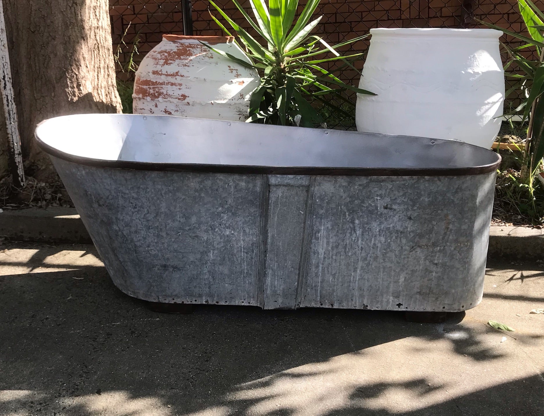 Vintage 1940s  Galvanized Bath Tub #3616A