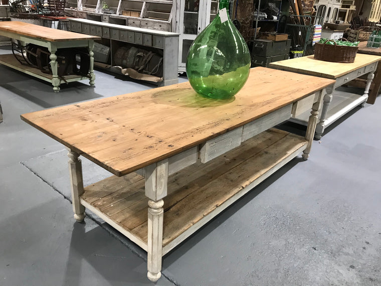 European kitchen island farmhouse dining table #B2670 BYRON