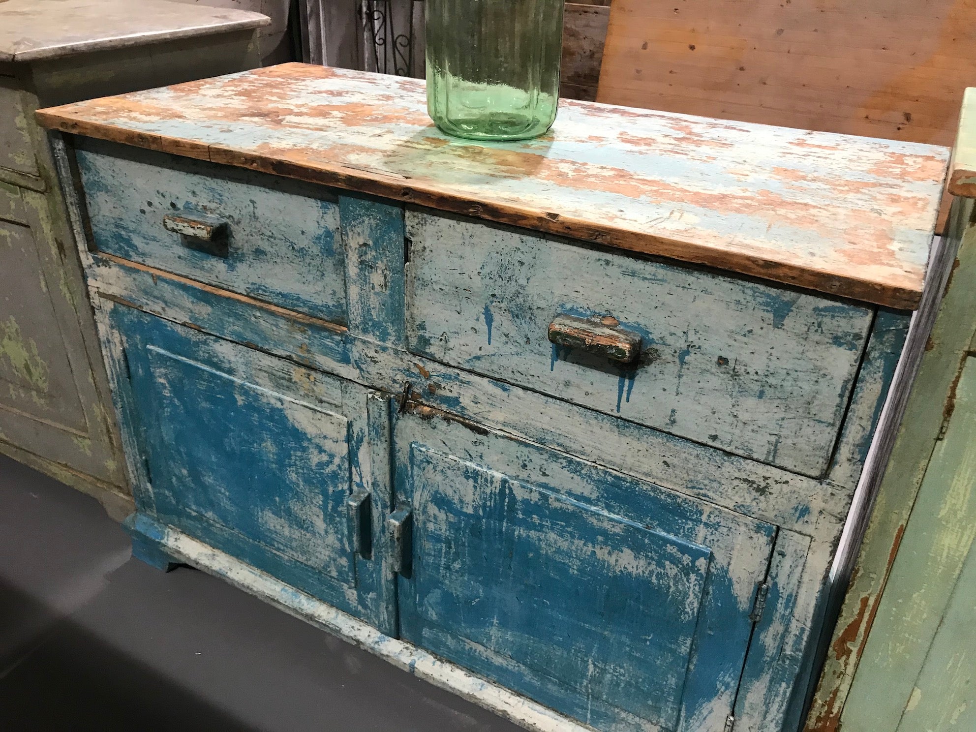 Vintage dutch wooden kitchen cabinet #2674