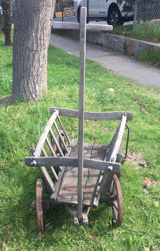 Vintage European wooden Pumpkin Cart #3110 (1)