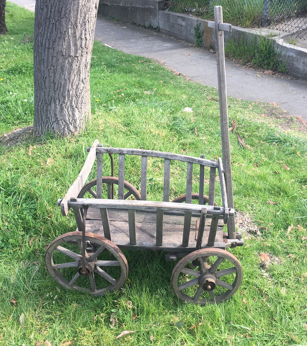 Vintage European wooden Pumpkin Cart #3110 (1)