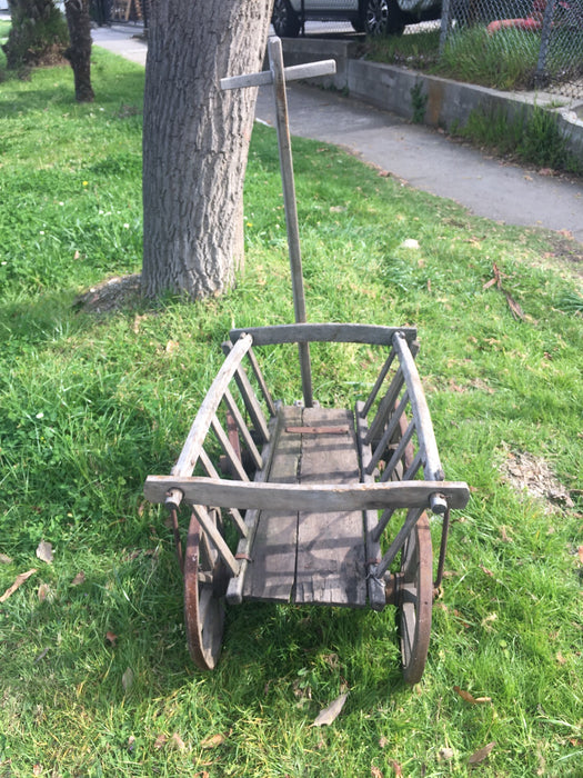 Vintage European wooden Pumpkin Cart #3110 (1)