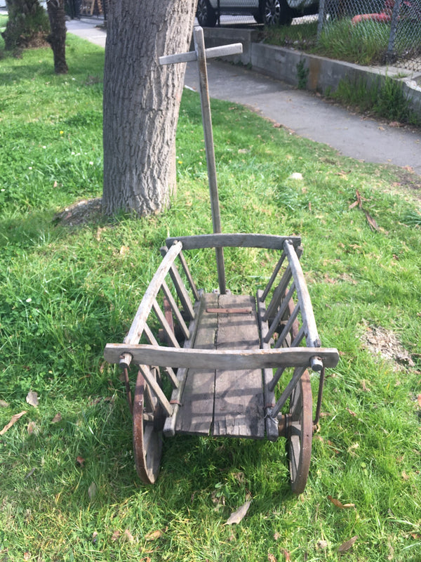Vintage European wooden Pumpkin Cart #3110 (1)