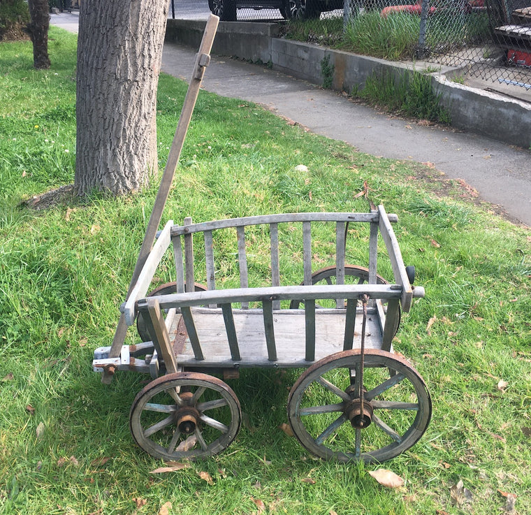 Vintage European wooden Pumpkin Cart #3110 (2)