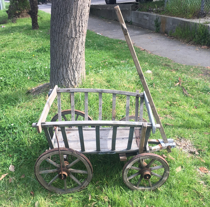 Vintage European wooden Pumpkin Cart #3110 (2)
