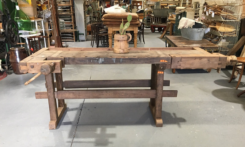 Vintage European Carpenters Workbench 1920s #3111 (1)
