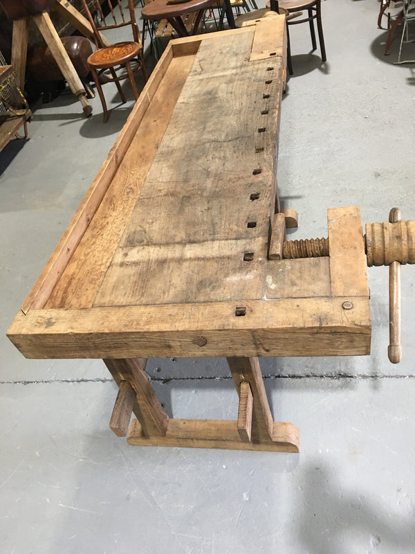 Vintage European Carpenters Workbench 1920s #3111 (1)