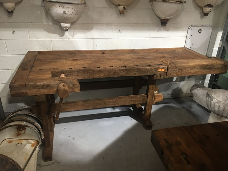Vintage European Carpenters Workbench 1920s #3111 (2)