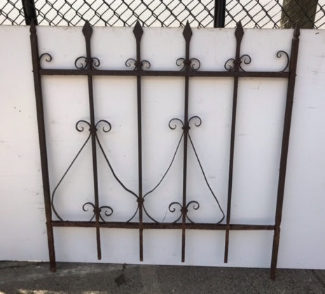 Vintage European Wrought Iron Fence Panels  #3623