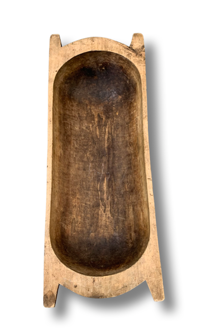 Rustic  Wooden Dough Bowl #4387