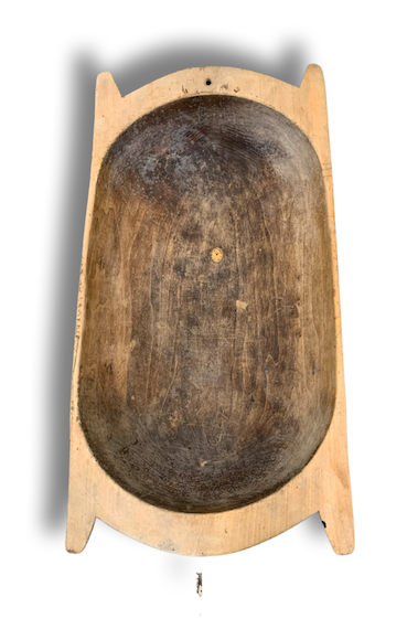 Rustic  Wooden Dough Bowl #4391