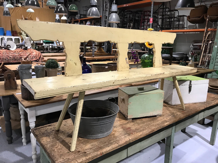Vintage European wooden kitchen  bench seat 1.9 mt long #2254 Byron Warehouse