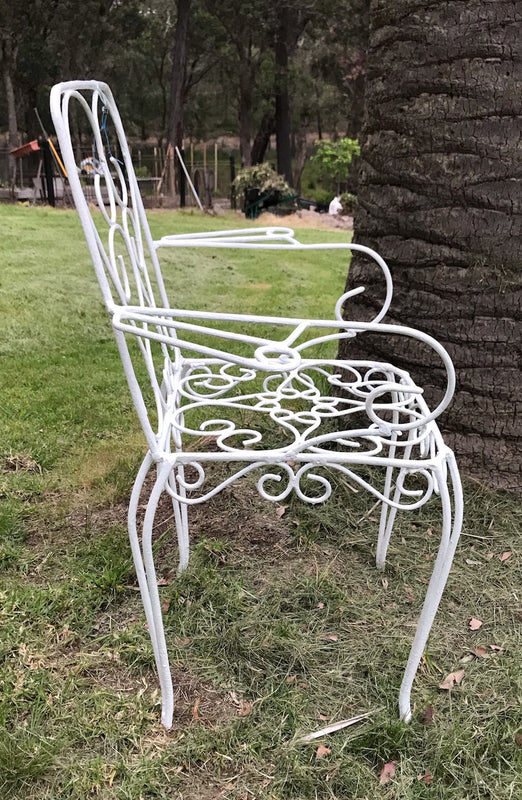 Vintage wrought iron garden chairs #3630A
