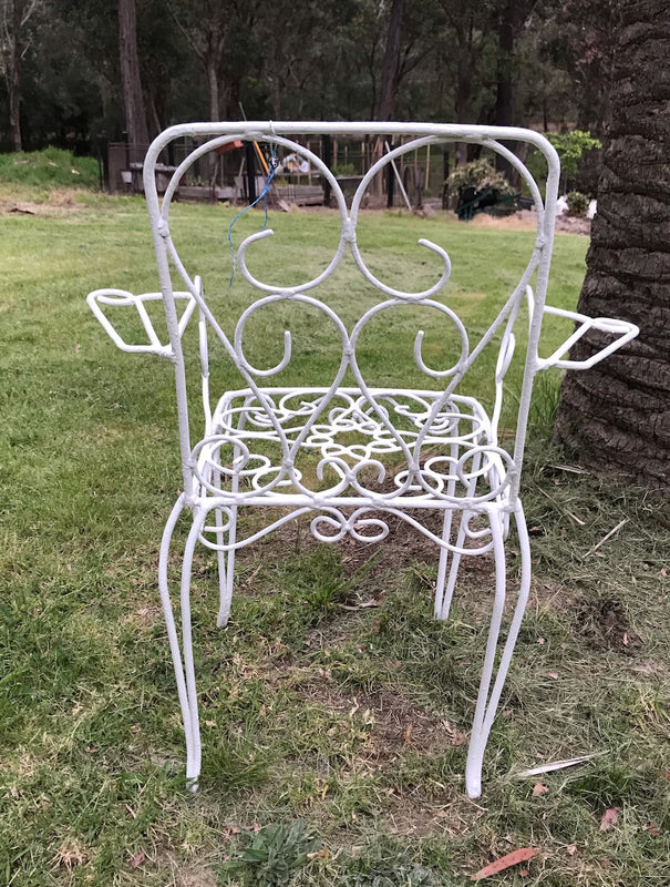 Vintage wrought iron garden chairs #3630A