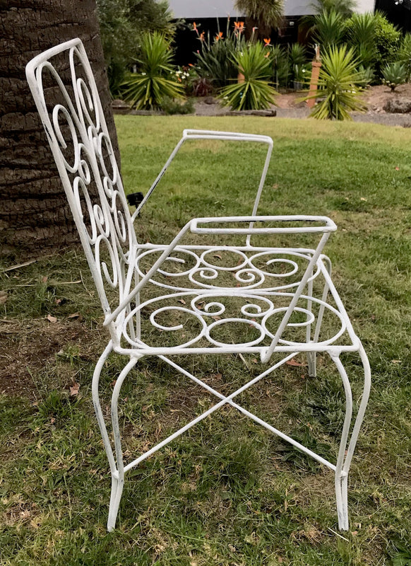 Vintage wrought iron garden chairs #3630B