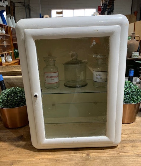 European 1940s Enamel  Wall Medical  Cabinet #4402