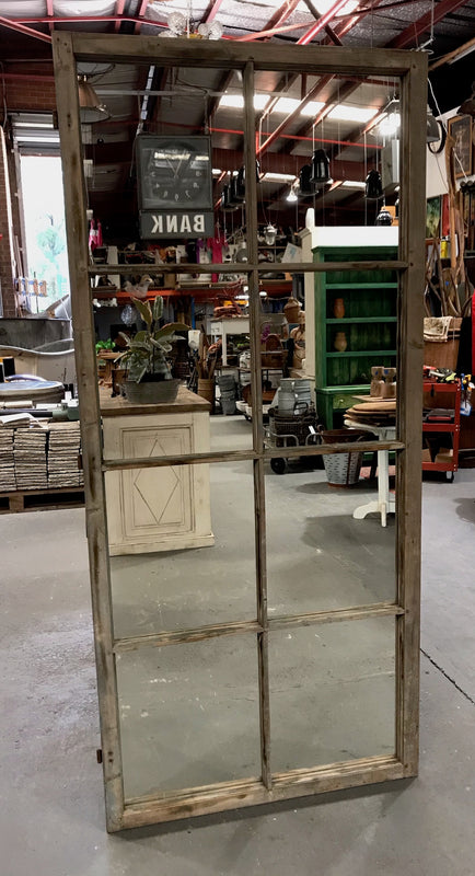 Vintage Wooden Window Mirror # 3648  Byron