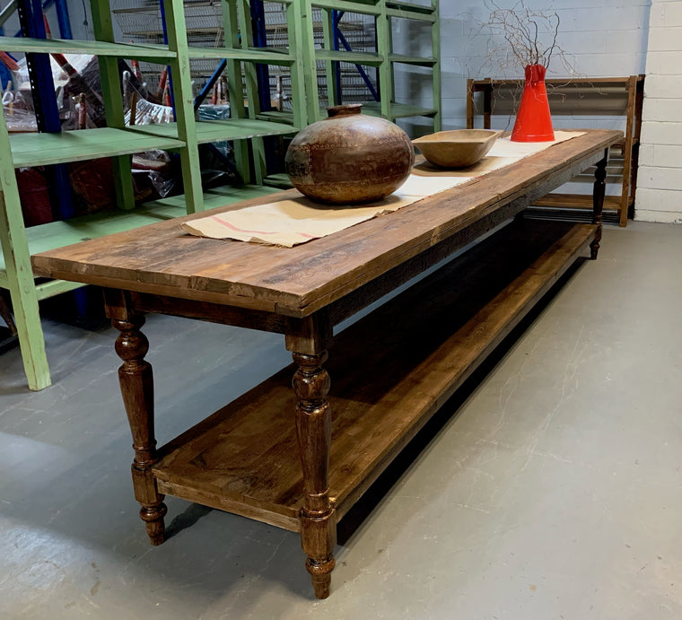 Vintage European Kitchen / Shop Island Table  #4412