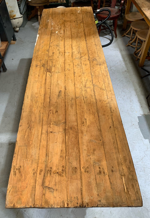 Vintage European Kitchen  Trestle Bench  Table #4421