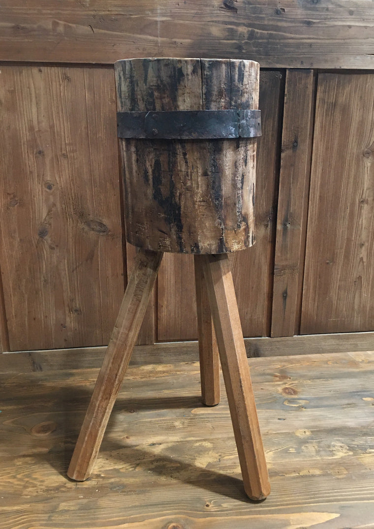 Vintage  European Wooden Block Stool #3182 (4)