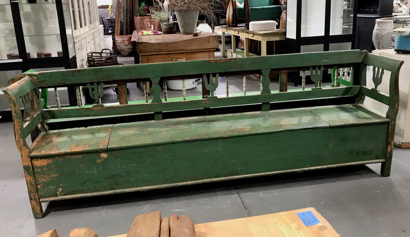 Vintage  Hungarian Box Bench Seat  #3655A   BYRON