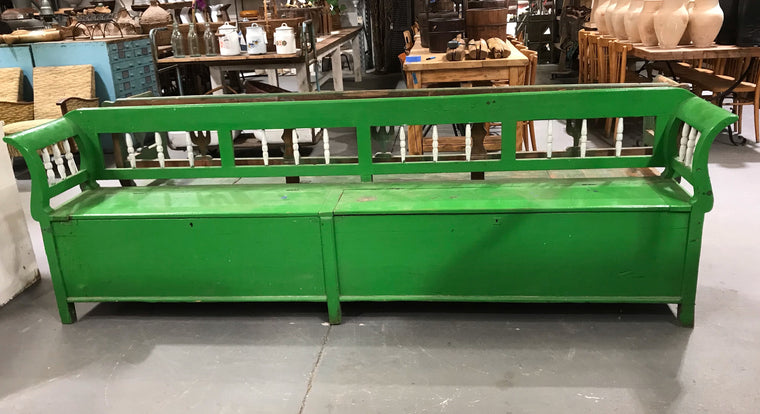 Vintage  Hungarian Box Bench Seat  #3655B