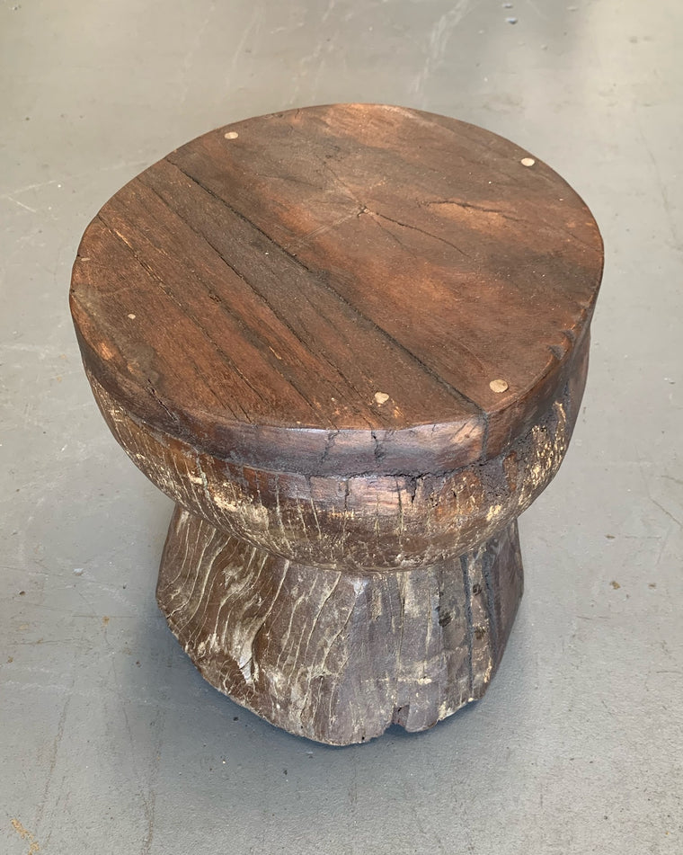 Vintage Wooden Side Table / Stool  #4429 Byron