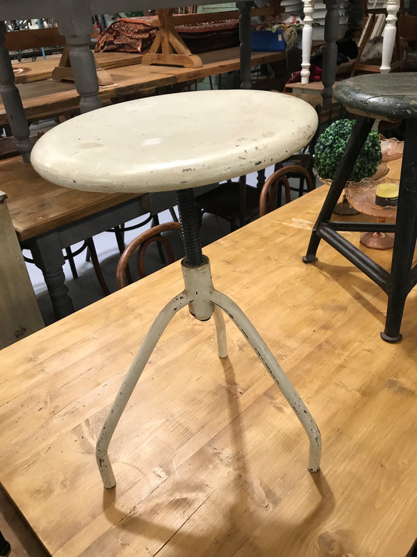 Vintage industrial Dutch hospital stool udjustable highet  #2382