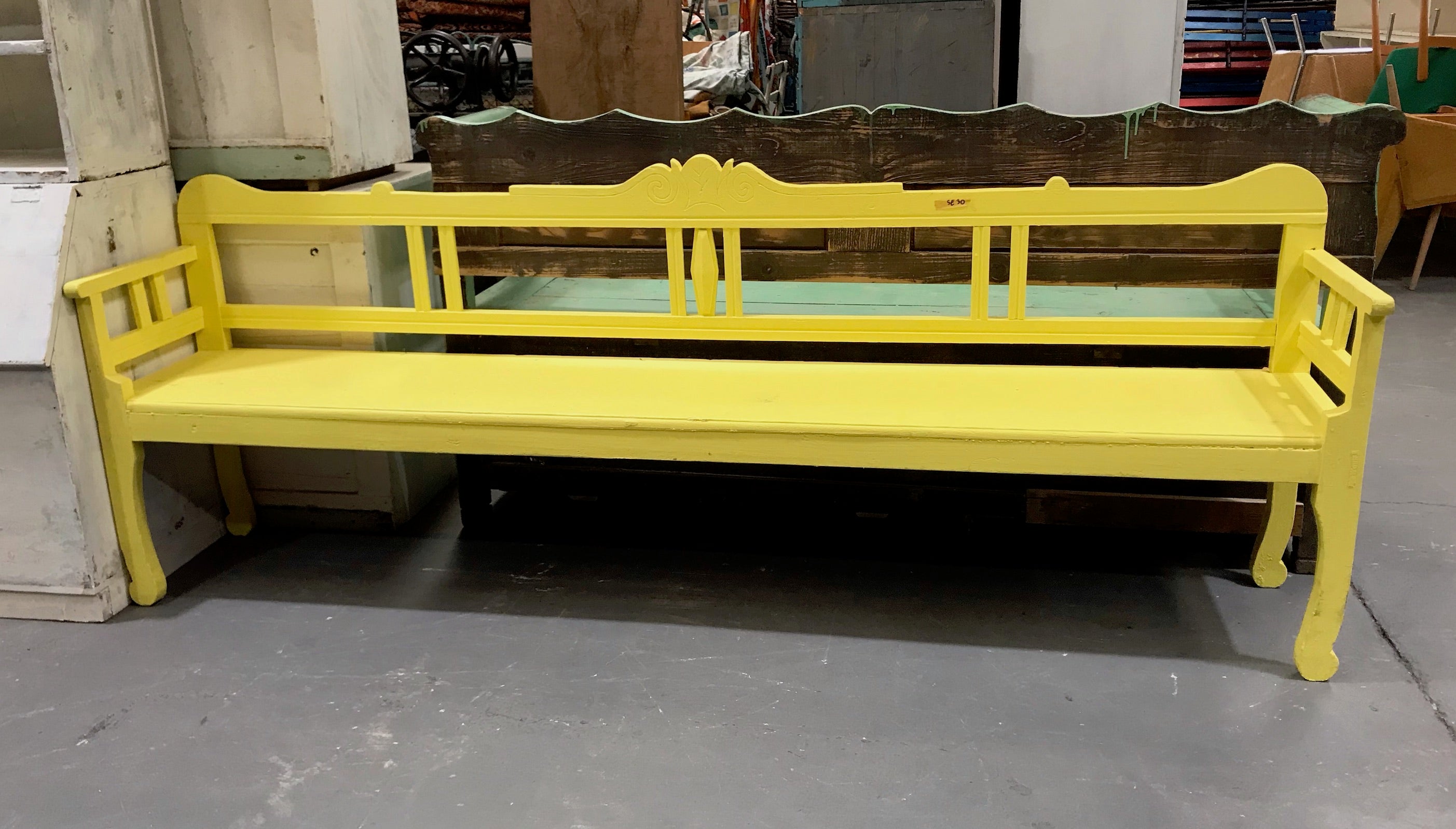 Vintage  Hungarian Box Bench Seat  #3655D   BYRON