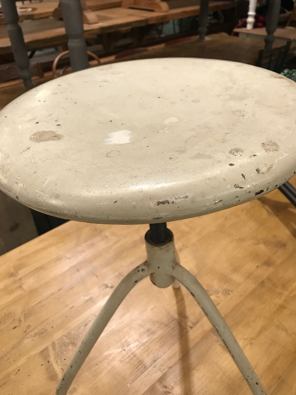 Vintage industrial Dutch hospital stool udjustable highet  #2382