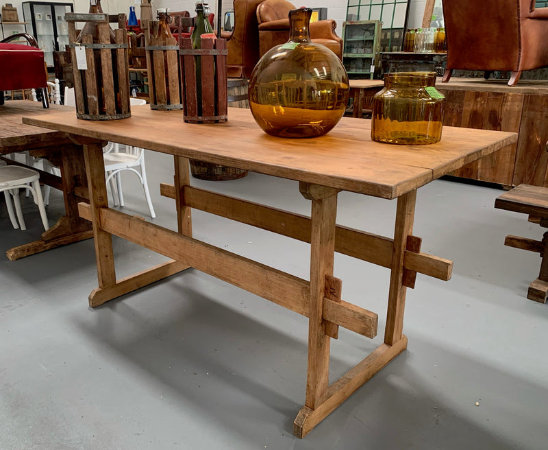 Vintage European Kitchen  Trestle Bench  Table  #4433 Byron