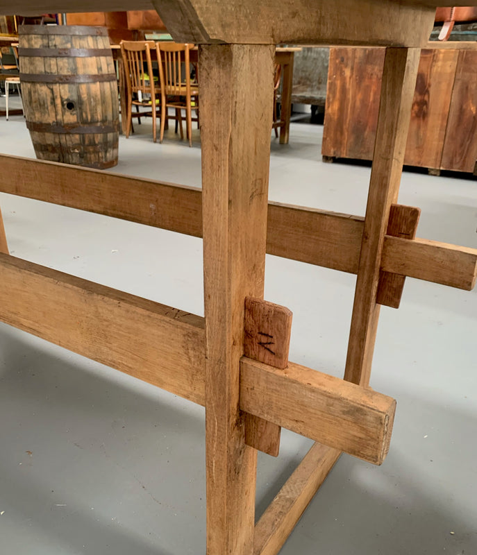 Vintage European Kitchen  Trestle Bench  Table  #4433 Byron