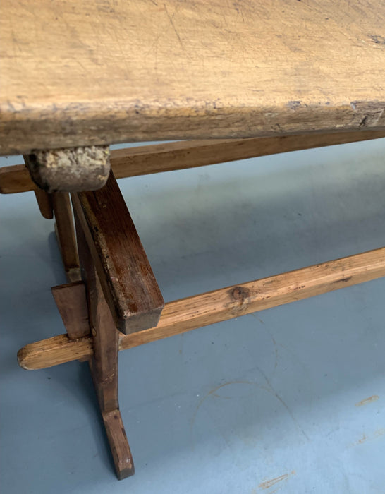 Vintage European Kitchen  Trestle Bench  Table  #4439 Byron