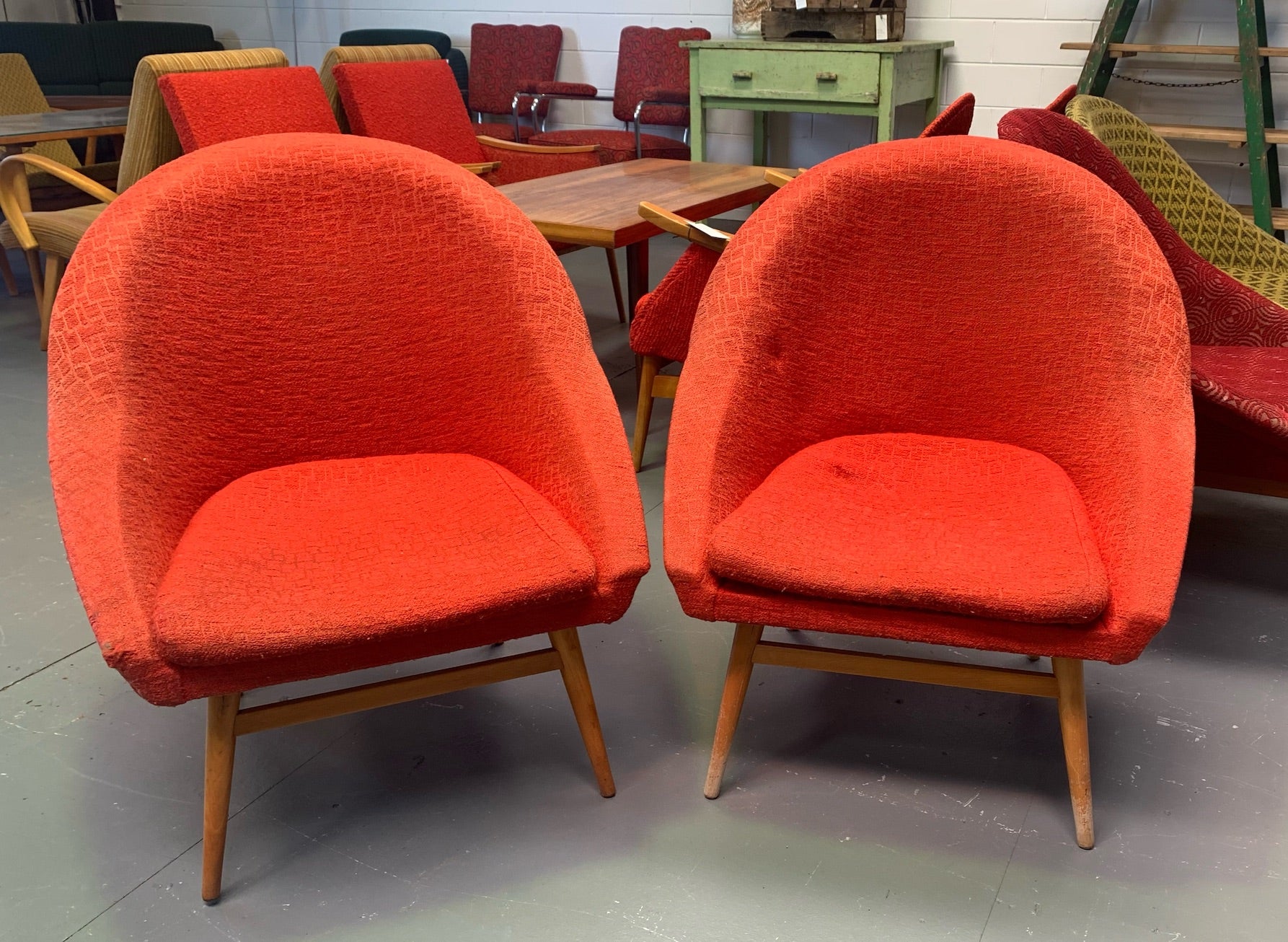 Mid Century Bucket  Chairs #4444  Byron