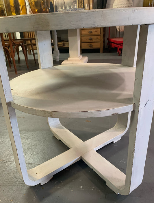 White Mid Century  Side Table  #4448 Byron