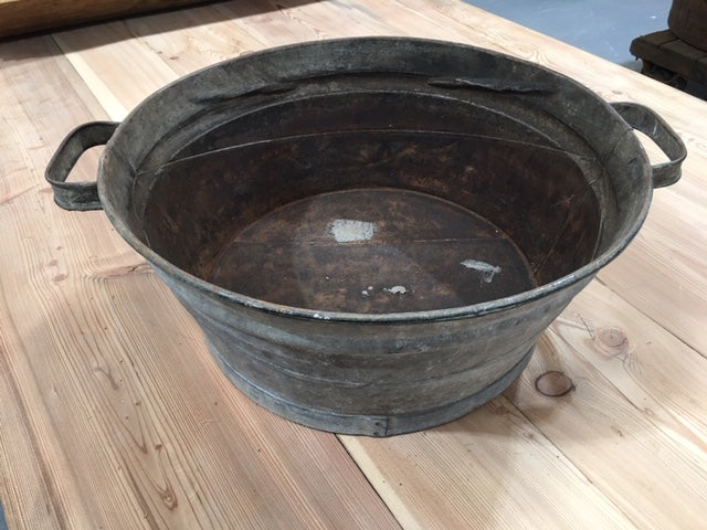Vintage  European Galvanised Wash Tub #3220 (4)