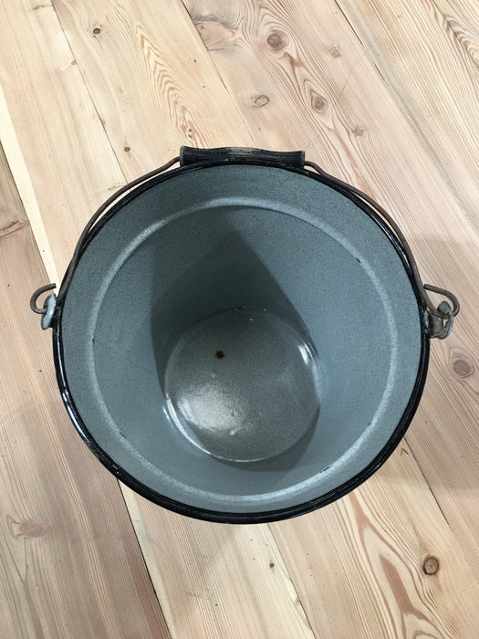 Vintage  European Enamel Water Bucket  #3221 (7)