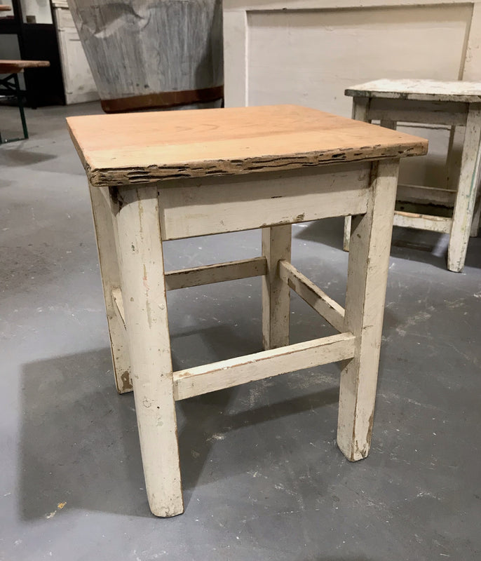Vintage  European  Wooden Stool  #3660A