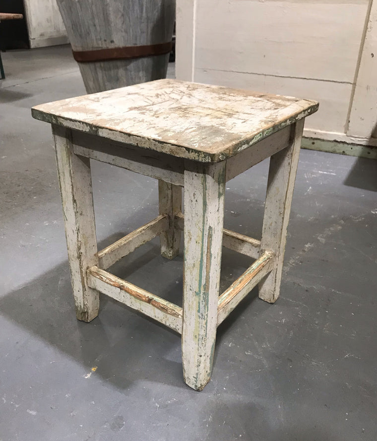 Vintage  European  Wooden Stool  #3660B