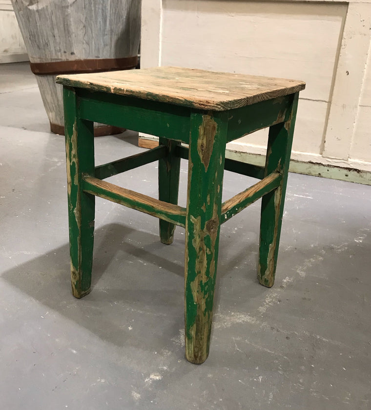 Vintage  European  Wooden Stool  #3660D