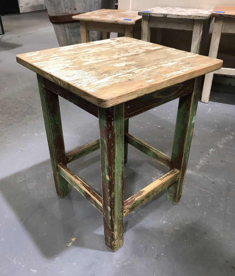 Vintage  European  Wooden Stool  #3660E