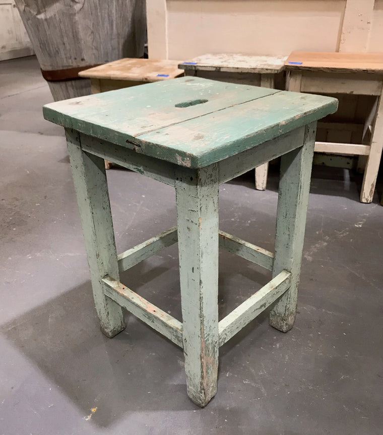 Vintage  European  Wooden Stool  #3660F