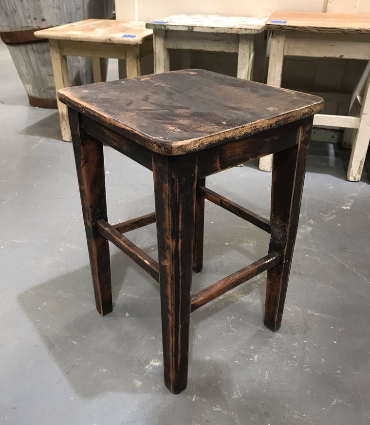 Vintage  European  Wooden Stool  #3660H